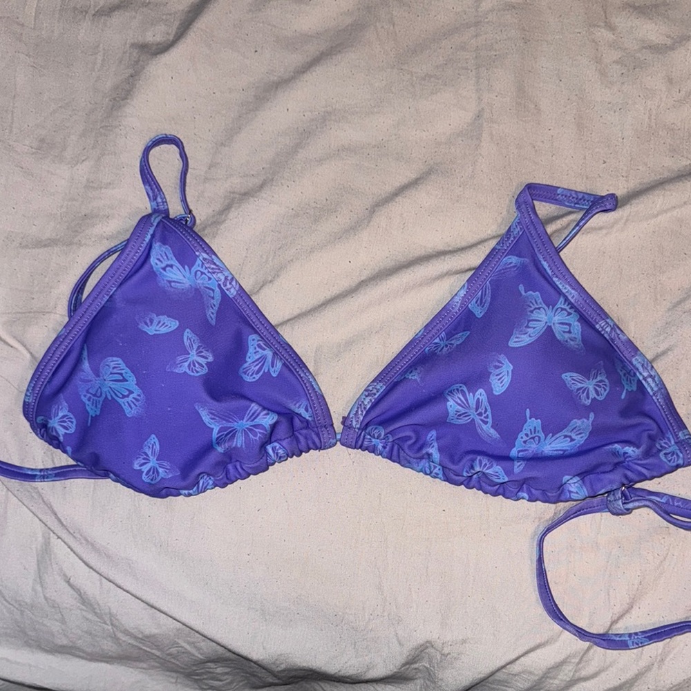 Wild Fable Purple Butterfly Bikini Top